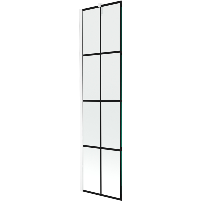 Mexen Next vaňová zástena jednokrídlová 50 x 150 cm, Čierny vzor, Biela - 895-050-000-00-77-20