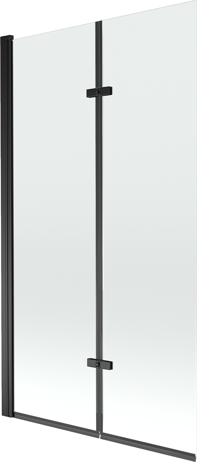 Mexen Castor vaňová zástena dvojkrídlová 100 x 150 cm, Priehľadné, Čierna - 892-100-002-70-00
