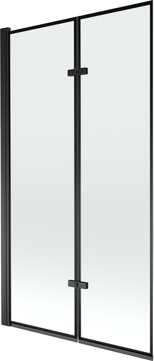 Mexen Castor vaňová zástena dvojkrídlová 100 x 150 cm, Čierny vzor, Čierna - 892-100-002-70-70