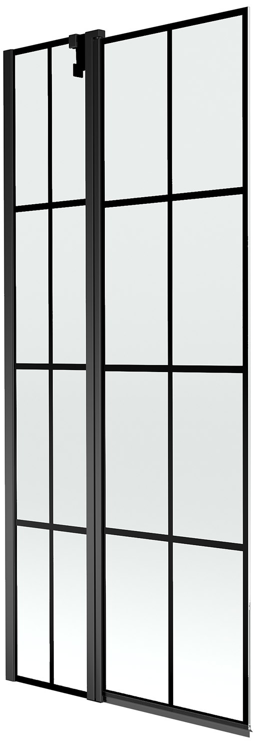 Mexen Flip vaňová zástena jednokrídlová 80 x 150 cm, Čierny vzor, Čierna - 894-080-101-70-77