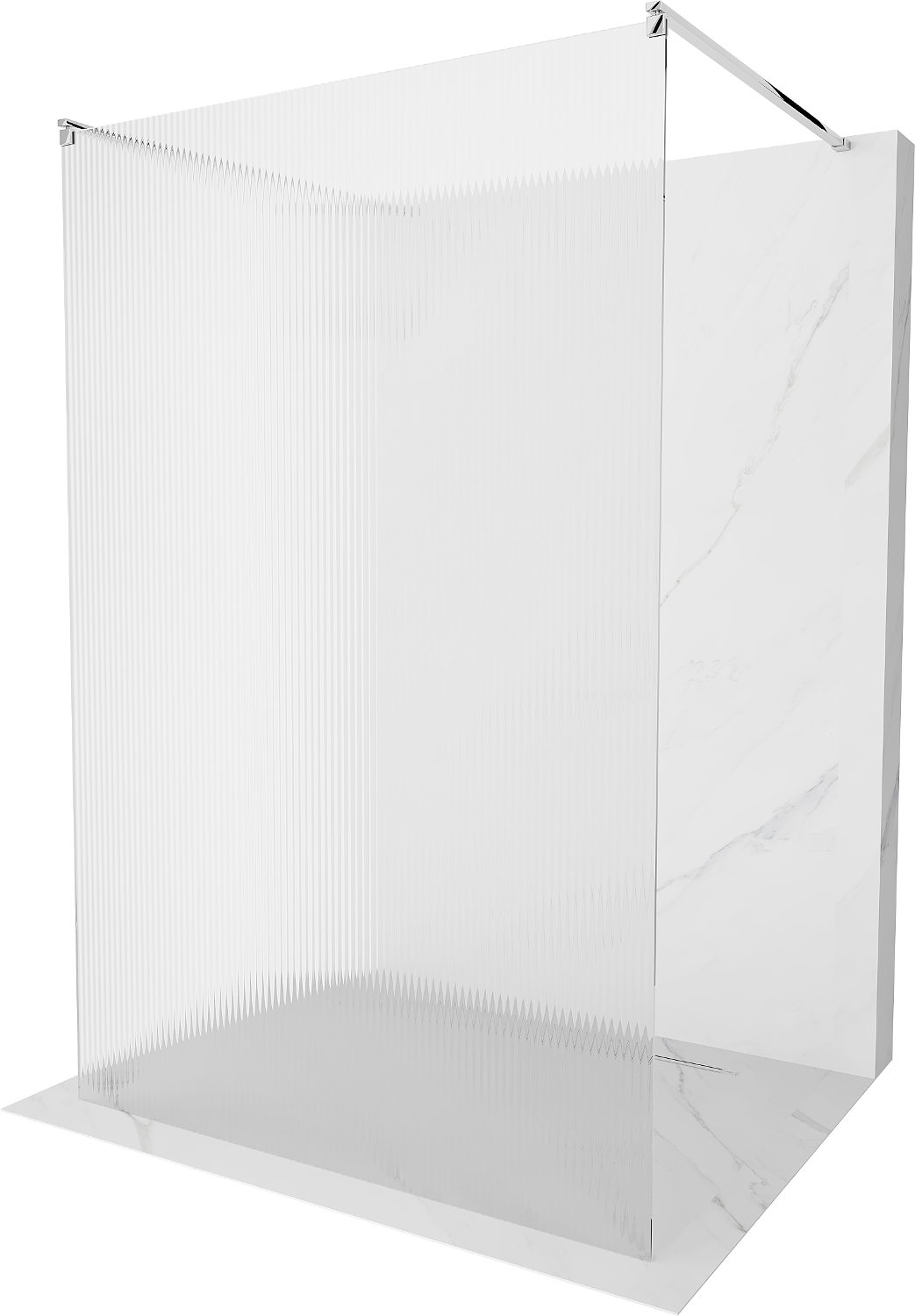 Mexen Kioto voľne stojaca sprchová stena 100 x 200 cm, prúžky 8 mm, Chrómová - 800-100-002-01-09
