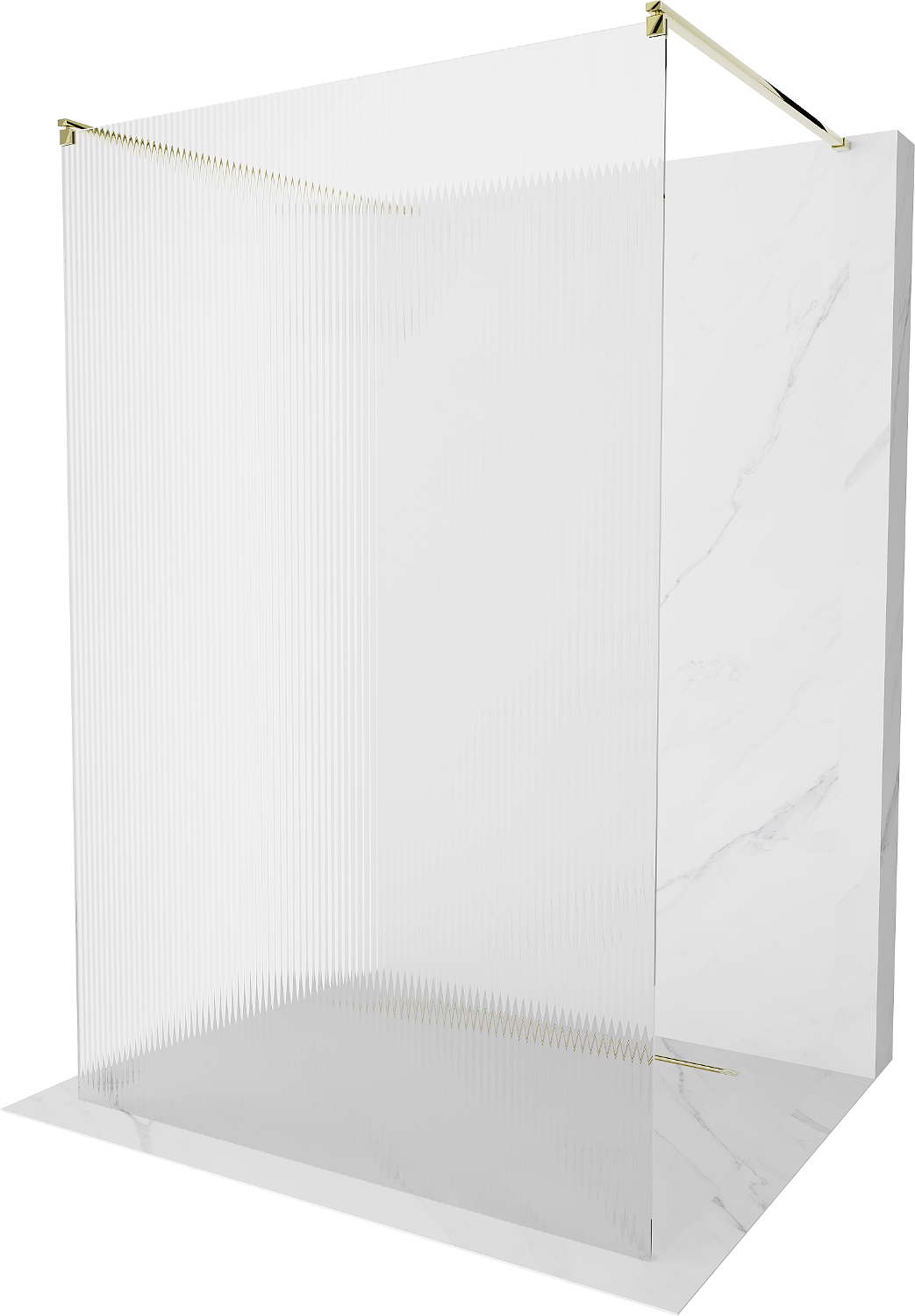Mexen Kioto voľne stojaca sprchová stena 110 x 200 cm, prúžky 8 mm, Zlatá - 800-110-002-50-09