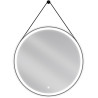 Mexen Reni kúpeľňové zrkadlo s podsvietením, okrúhle 80 cm, LED 6000K, ochrana proti zahmleniu, čierny rám - 9812-080-080-611-70
