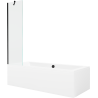 Mexen Cube obdĺžniková vaňa 170 x 80 cm s obkladom a 1-krídlovou sprchovou zástenou 50 cm, Transparentné, Čierna - 550517080X950