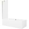 Mexen Cube obdĺžniková vaňa 170 x 80 cm s obkladom a 1-krídlovou sprchovou zástenou 60 cm, Transparentné, Zlatá - 550517080X9506