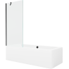 Mexen Cube obdĺžniková vaňa 170 x 80 cm s obkladom a 1-krídlovou sprchovou zástenou 80 cm, Transparentné, Čierna - 550517080X950