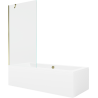 Mexen Cube obdĺžniková vaňa 170 x 80 cm s obkladom a 1-krídlovou sprchovou zástenou 90 cm, Transparentné, Zlatá - 550517080X9509