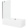 Mexen Cube obdĺžniková vaňa 170 x 80 cm s obkladom a 1-krídlovou sprchovou zástenou 90 cm, Transparentné, Čierna - 550517080X950