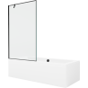 Mexen Cube obdĺžniková vaňa 170 x 80 cm s obkladom a 1-krídlovou sprchovou zástenou 100 cm, Čierny vzor - 550517080X9510007070