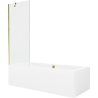 Mexen Cube obdĺžniková vaňa 180 x 80 cm s obkladom a 1-krídlovou sprchovou zástenou 70 cm, Transparentné, Zlatá - 550518080X9507