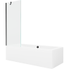 Mexen Cube obdĺžniková vaňa 180 x 80 cm s obkladom a 1-krídlovou sprchovou zástenou 70 cm, Transparentné, Čierna - 550518080X950