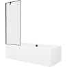 Mexen Cube obdĺžniková vaňa 180 x 80 cm s obkladom a 1-krídlovou sprchovou zástenou 70 cm, Čierny vzor - 550518080X9507007070