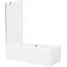 Mexen Cube obdĺžniková vaňa 180 x 80 cm s obkladom a 1-krídlovou sprchovou zástenou 80 cm, Transparentné, Zlatá - 550518080X9508
