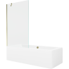 Mexen Cube obdĺžniková vaňa 180 x 80 cm s obkladom a 1-krídlovou sprchovou zástenou 100 cm, Transparentné, Zlatá - 550518080X951