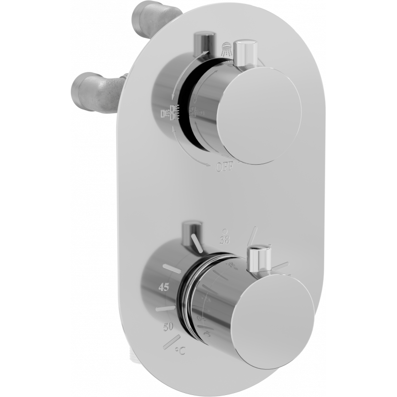 Mexen Kai termostatická vaňovo-sprchová batéria s 3 vývodmi, chrómová - 77602-00