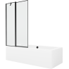 Mexen Cube obdĺžniková vaňa 170 x 80 cm s obkladom a 1-krídlovou sprchovou zástenou 100 cm, Čierny vzor - 550517080X9410117070