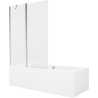 Mexen Cube obdĺžniková vaňa 180 x 80 cm s obkladom a 1-krídlovou sprchovou zástenou 120 cm, Transparentné, Chrómová - 550518080X