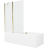 Mexen Cube obdĺžniková vaňa 180 x 80 cm s obkladom a 1-krídlovou sprchovou zástenou 120 cm, Transparentné, Zlatá - 550518080X941