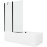 Mexen Cube obdĺžniková vaňa 180 x 80 cm s obkladom a 1-krídlovou sprchovou zástenou 120 cm, Transparentné, Čierna - 550518080X94