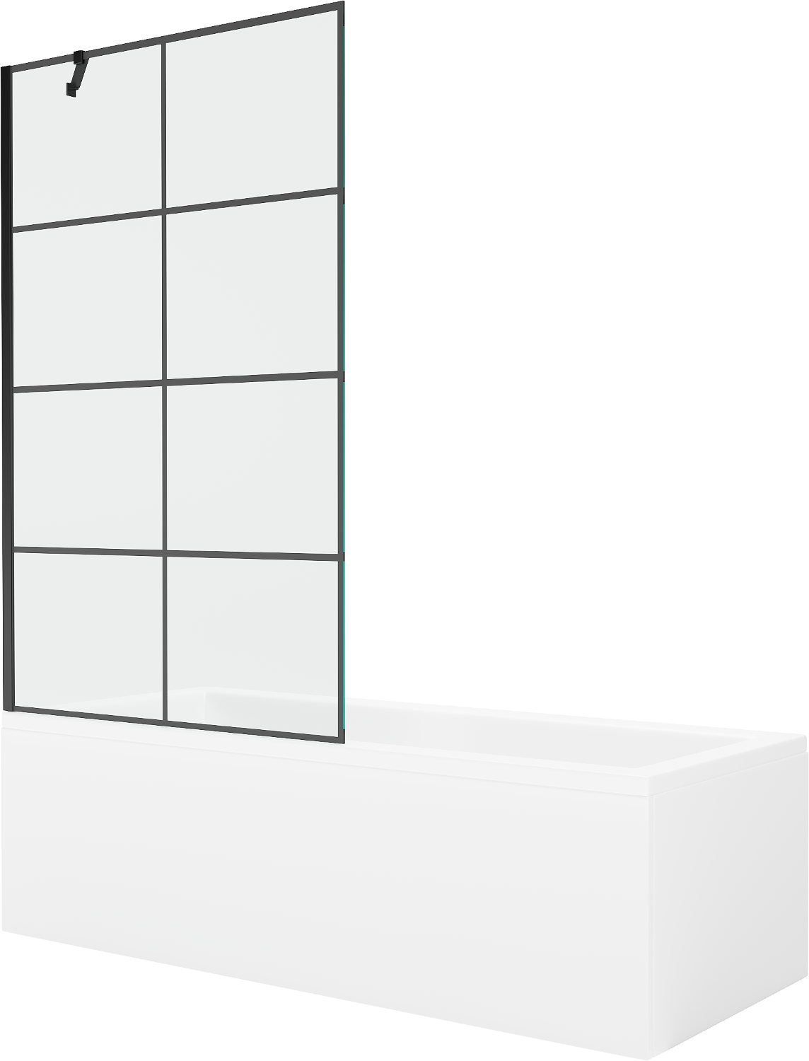 Mexen Cubik obdĺžniková vaňa 170 x 70 cm s obkladom a 1-krídlovou sprchovou zástenou 100 cm, Čierny vzor - 550317070X9510007077