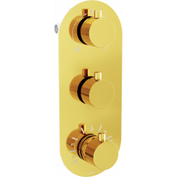 Mexen Kai termostatická vaňovo-sprchová batéria s 3 vývodmi. zlatá - 77603-50