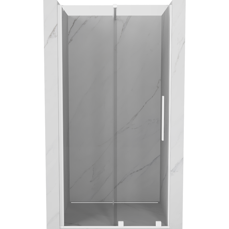 Mexen Velar posúvacie sprchové dvere 120 cm, Priehľadné, Biele - 871-120-000-01-20