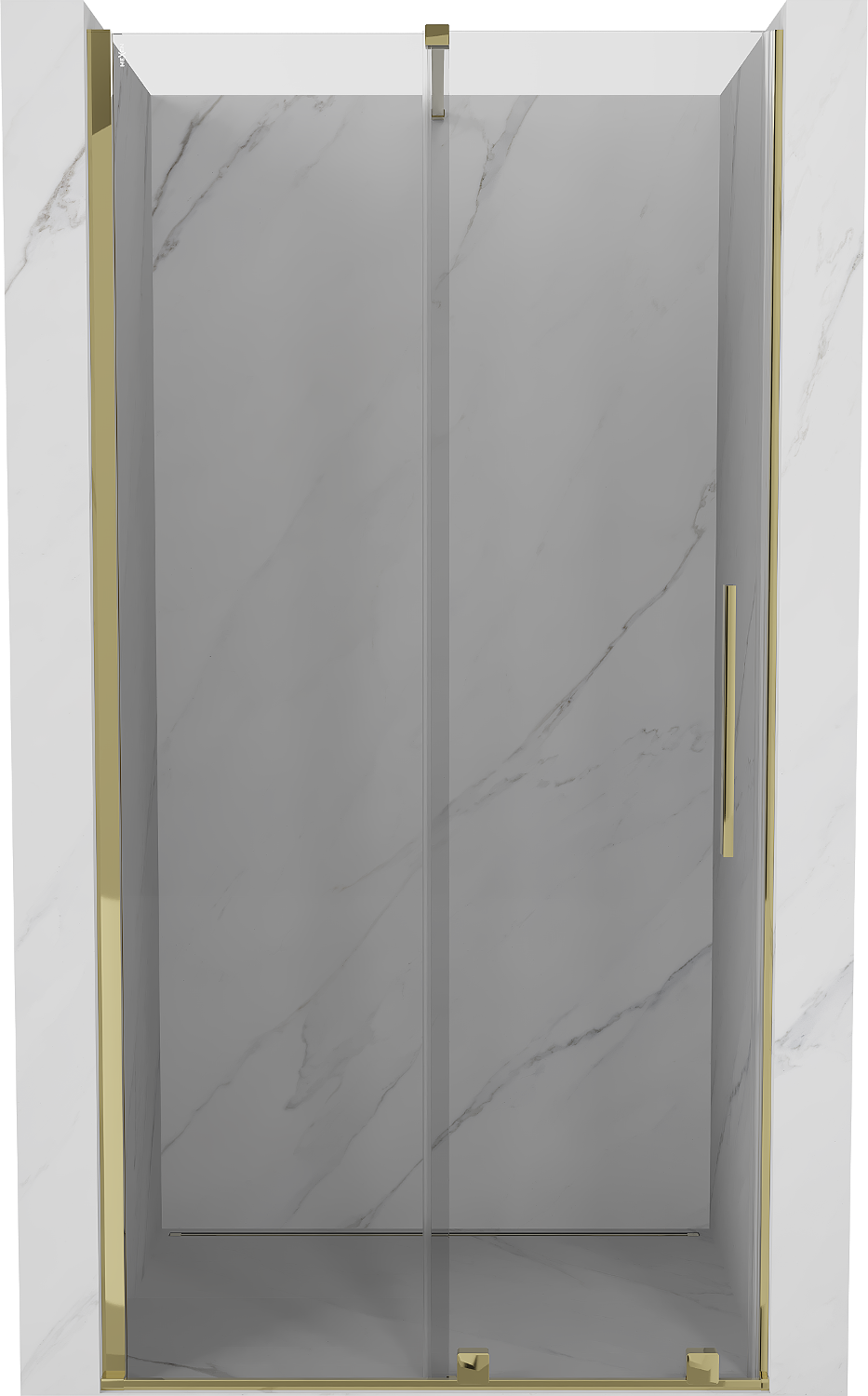 Mexen Velar posúvacie sprchové dvere 120 cm, Priehľadné, zlaté - 871-120-000-01-50
