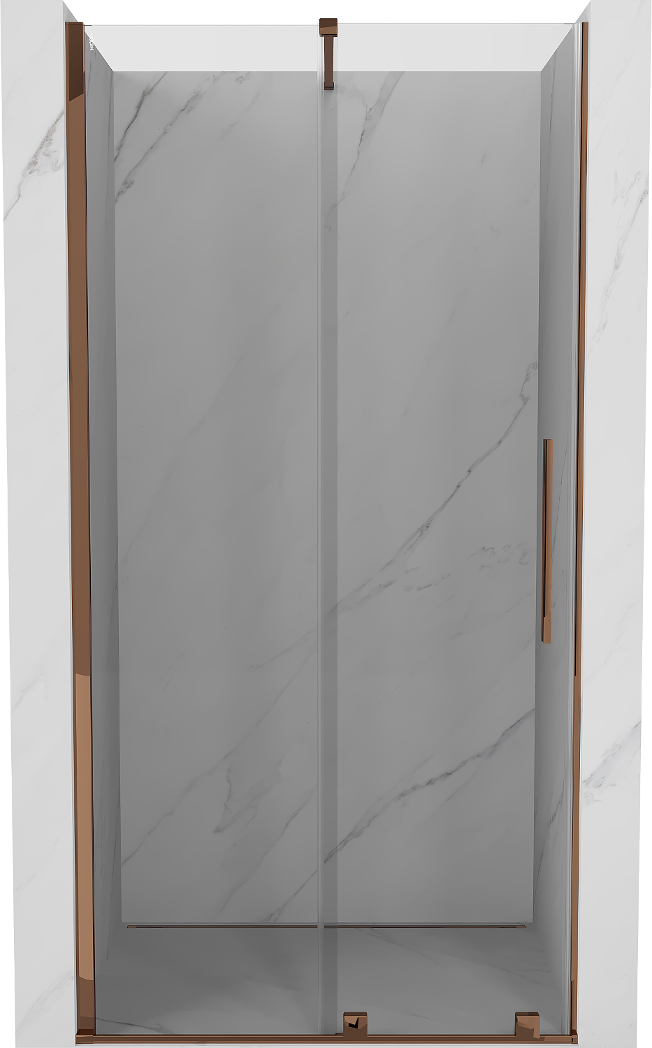Mexen Velar posúvacie sprchové dvere 90 cm, Priehľadné, Zlatoružová - 871-090-000-01-60