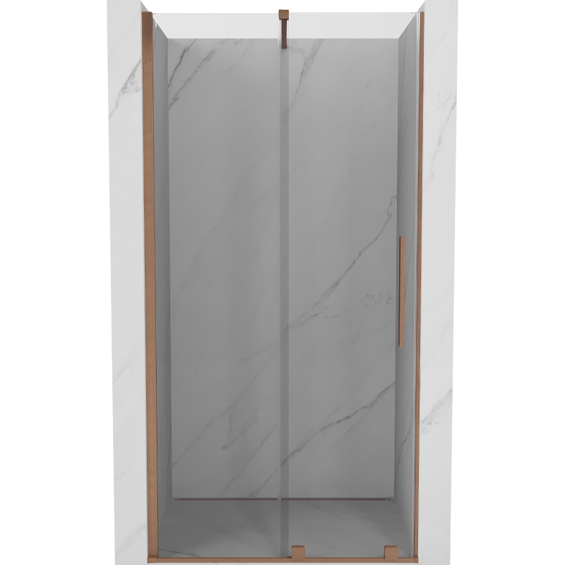 Mexen Velar posúvacie sprchové dvere 90 cm, Priehľadné, kefovaná meď - 871-090-000-01-65