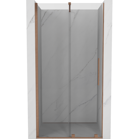 Mexen Velar posúvacie sprchové dvere 120 cm, Priehľadné, kefovaná meď - 871-120-000-01-65