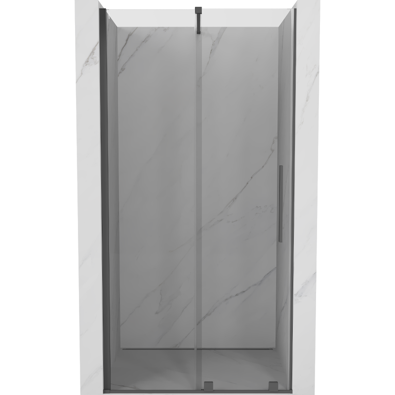 Mexen Velar posúvacie sprchové dvere 90 cm, Priehľadné, gun gray kefovaný - 871-090-000-01-66