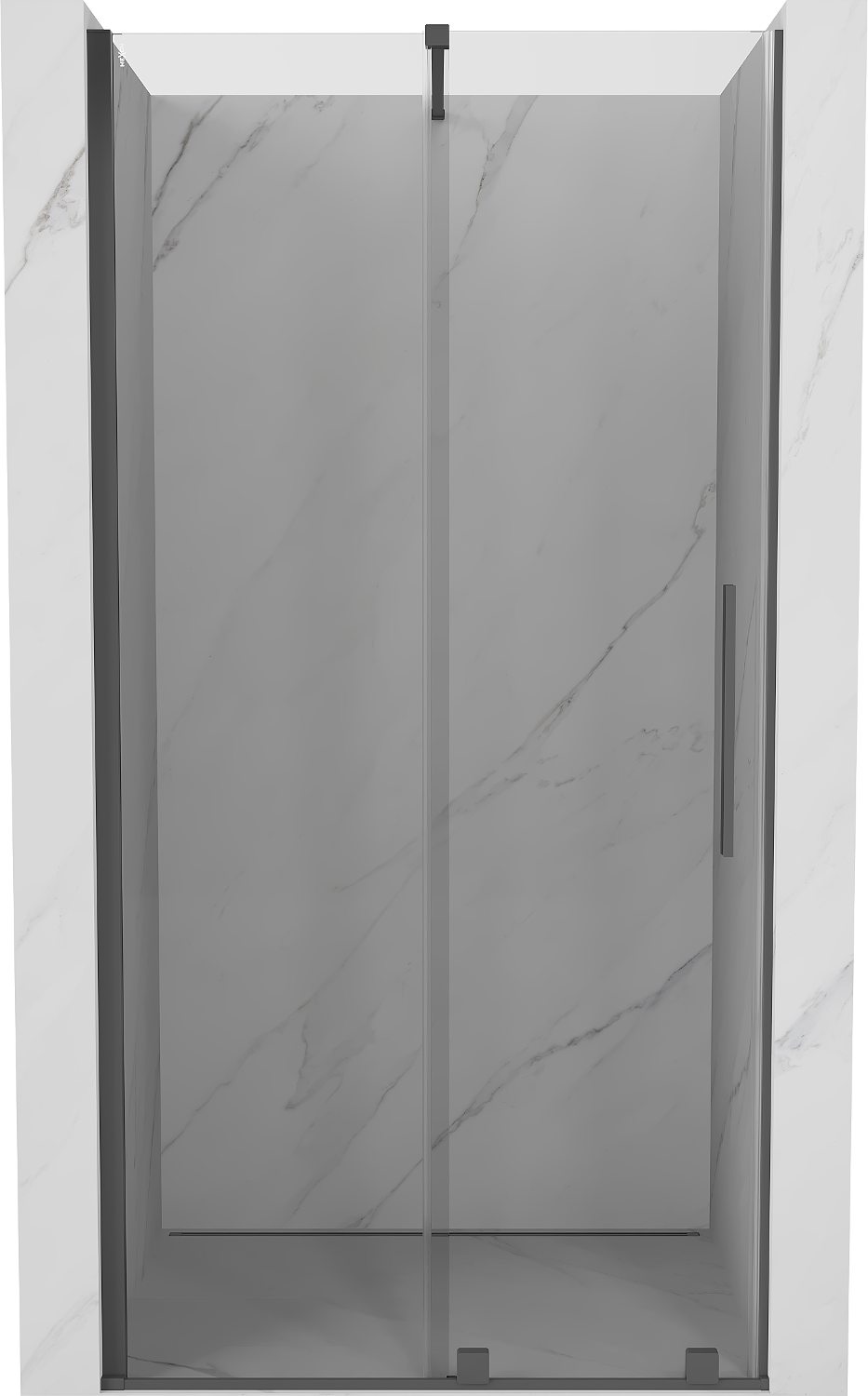 Mexen Velar posúvacie sprchové dvere 100 cm, Priehľadné, gun gray kefovaný - 871-100-000-01-66