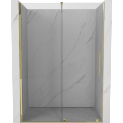 Mexen Velar posúvacie sprchové dvere 140 cm, Priehľadné, zlaté - 871-140-000-01-50