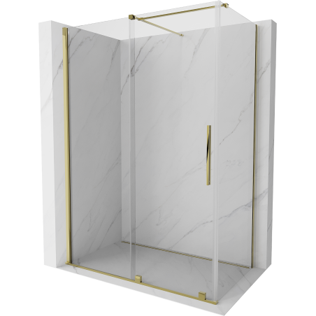 Mexen Velar sprchová kabína, posuvné dvere 160 x 80 cm, Priehľadné, Zlatá - 871-160-080-01-50