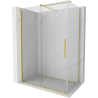 Mexen Velar sprchová kabína, posuvné dvere 160 x 70 cm, Priehľadné, Zlatá kefovaná- 871-160-070-01-55