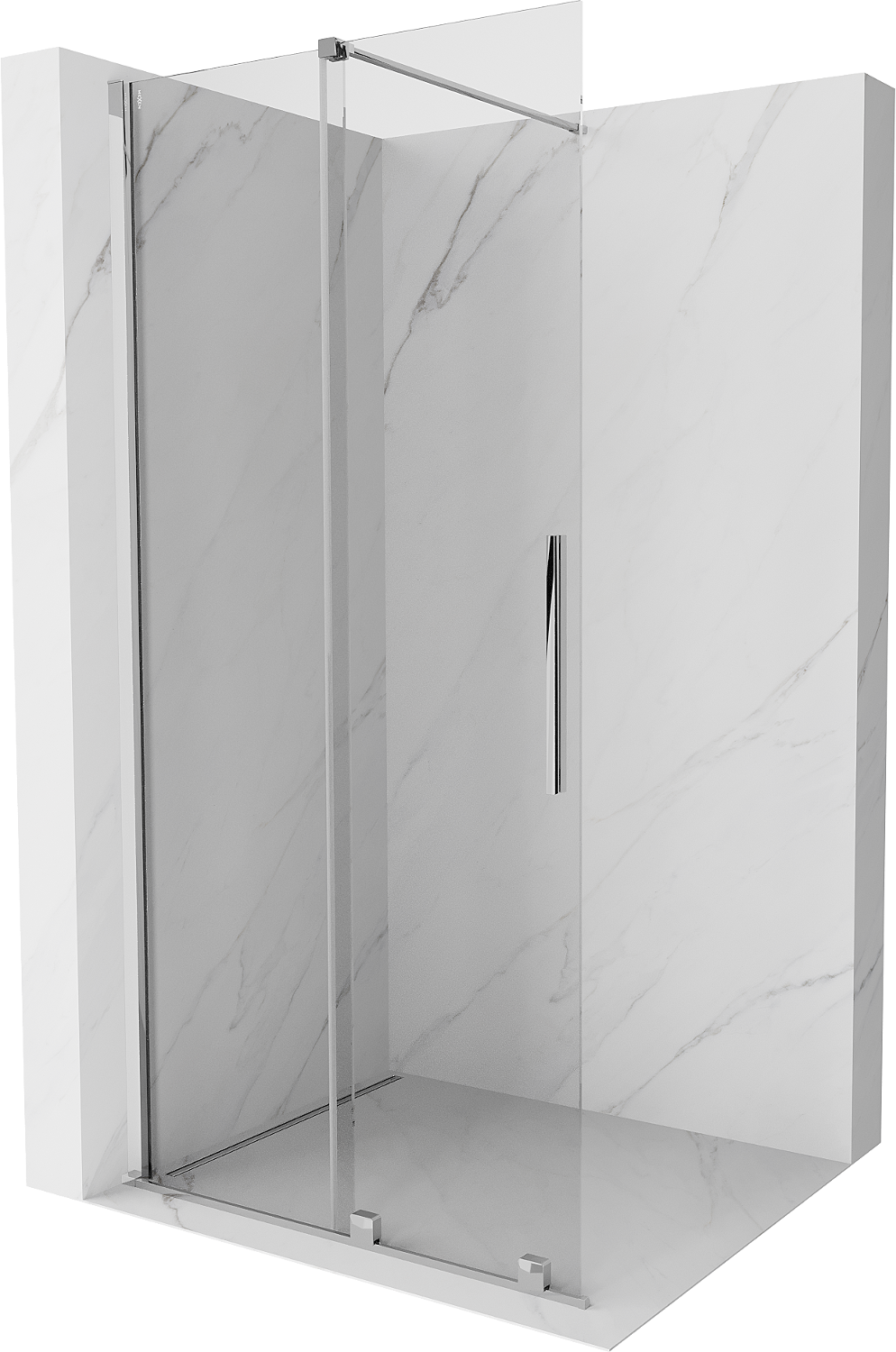 Mexen Velar posúvacie sprchové dvere Walk-in 100 cm, Priehľadné, Chrómová - 871-100-000-03-01