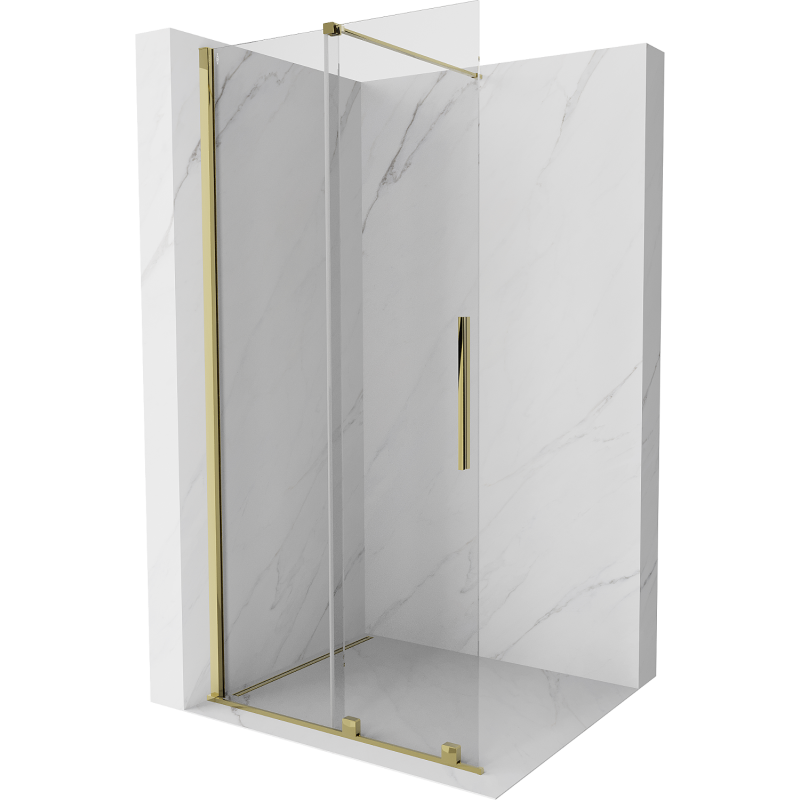 Mexen Velar posúvacie sprchové dvere Walk-in 70 cm, Priehľadné, zlaté - 871-070-000-03-50