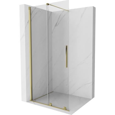 Mexen Velar posúvacie sprchové dvere Walk-in 70 cm, Priehľadné, zlaté - 871-070-000-03-50