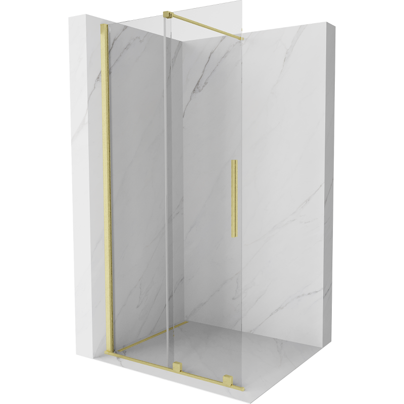 Mexen Velar posúvacie sprchové dvere Walk-in 70 cm, Priehľadné, zlaté kefované - 871-070-000-03-55