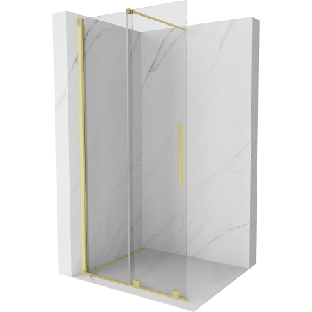 Mexen Velar posúvacie sprchové dvere Walk-in 70 cm, Priehľadné, zlaté kefované - 871-070-000-03-55