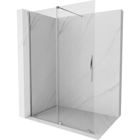 Mexen Velar posúvacie sprchové dvere Walk-in 140 cm, Priehľadné, Chrómová - 871-140-000-03-01