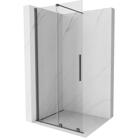 Mexen Velar posúvacie sprchové dvere Walk-in 70 cm, Priehľadné, gun gray kefovaný - 871-070-000-03-66