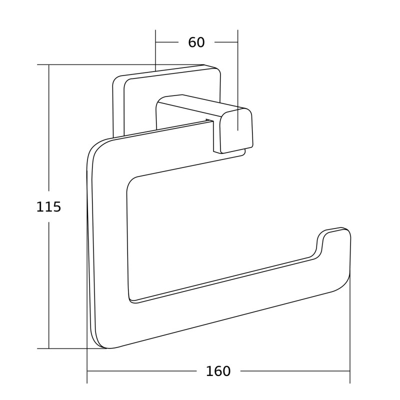 Mexen Asis držiak na toaletný papier, čierna - 7017633-70