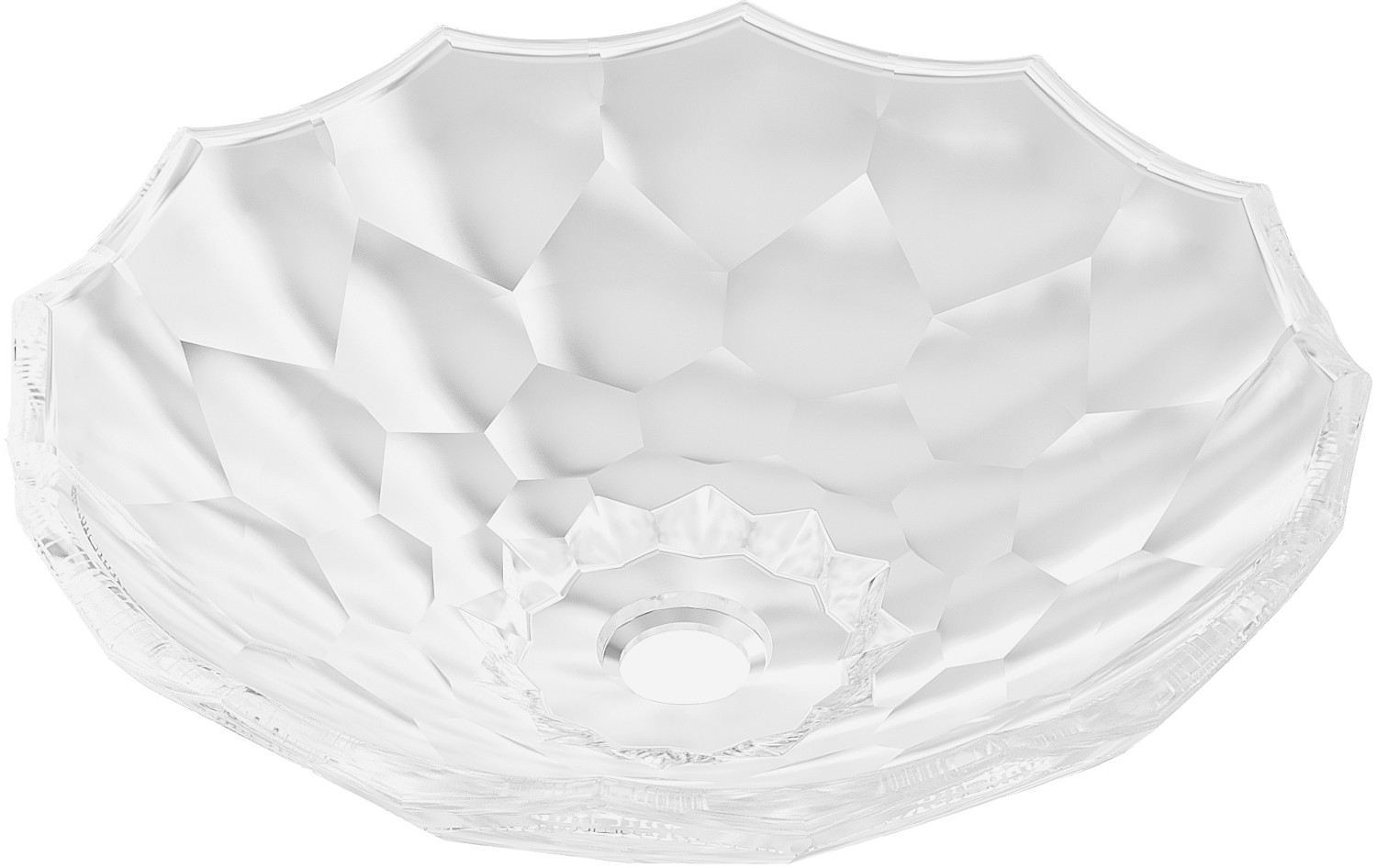 Mexen Inga sklenené umývadlo na dosku 44 x 44 cm, Transparentné - 24074400