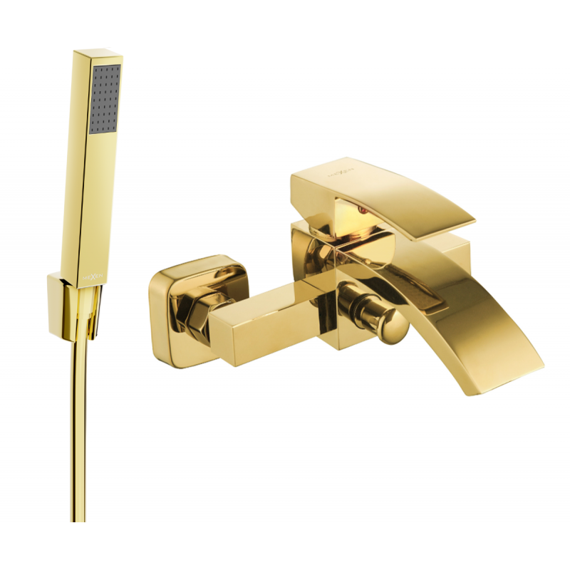 Mexen Libra R77 vaňová batéria so sprchovacím setom, zlatá - 74513R77-50