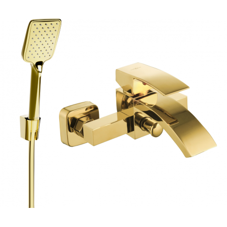 Mexen Libra R62 vaňová batéria so sprchovacím setom, zlatá - 74513R62-50