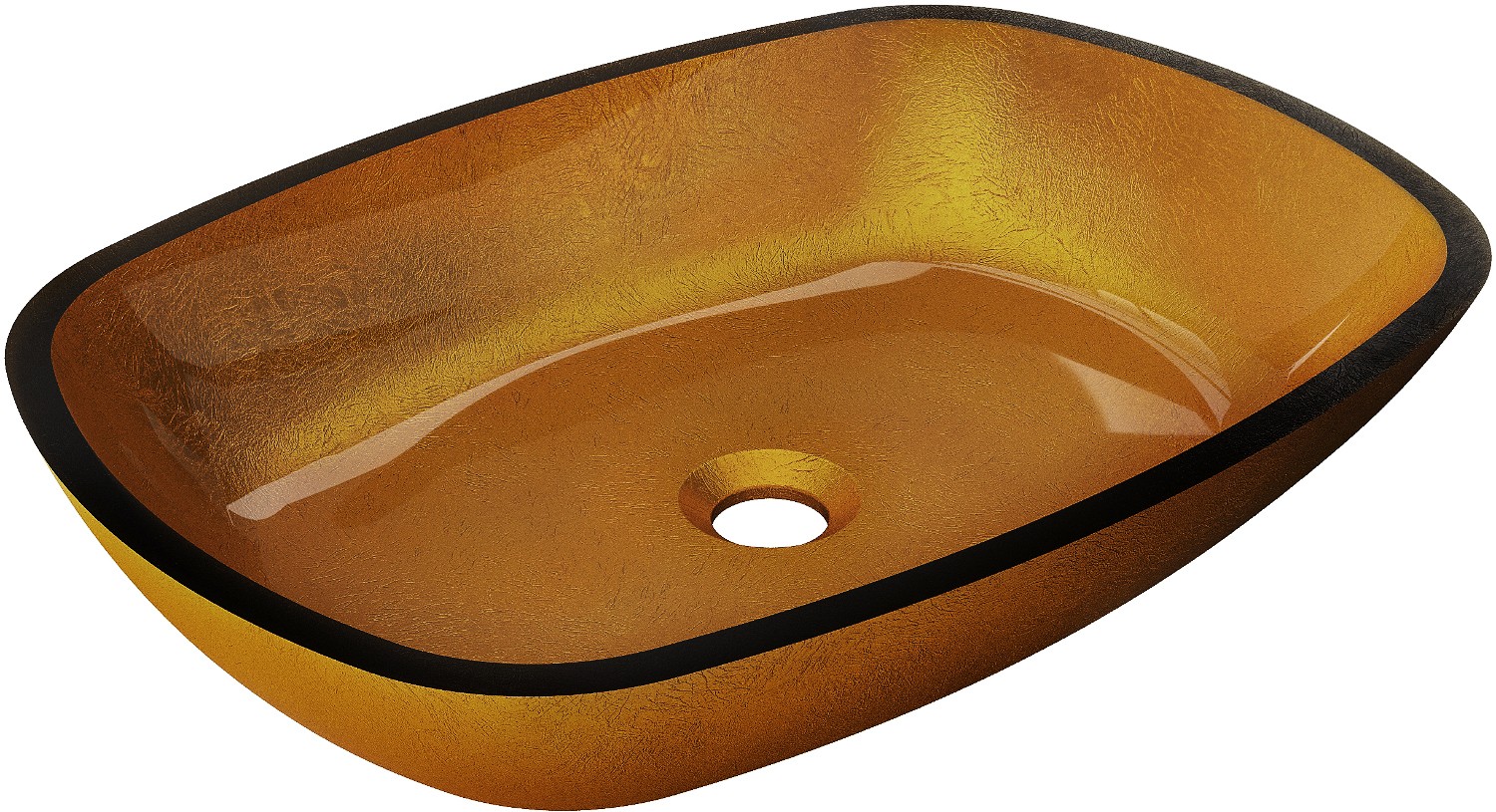 Mexen Araks sklenené umývadlo na dosku 54 x 39 cm, Zlatá - 24155450