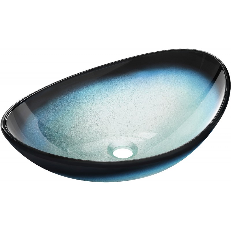 Mexen Sonia sklenené umývadlo na dosku 54 x 37 cm, Modrá - 24145447