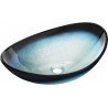 Mexen Sonia sklenené umývadlo na dosku 54 x 37 cm, Modrá - 24145447