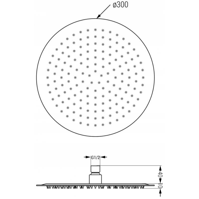 Mexen dažďová sprcha slim 30 cm s sprchovým ramenom, zlatoružová - 79230211-60